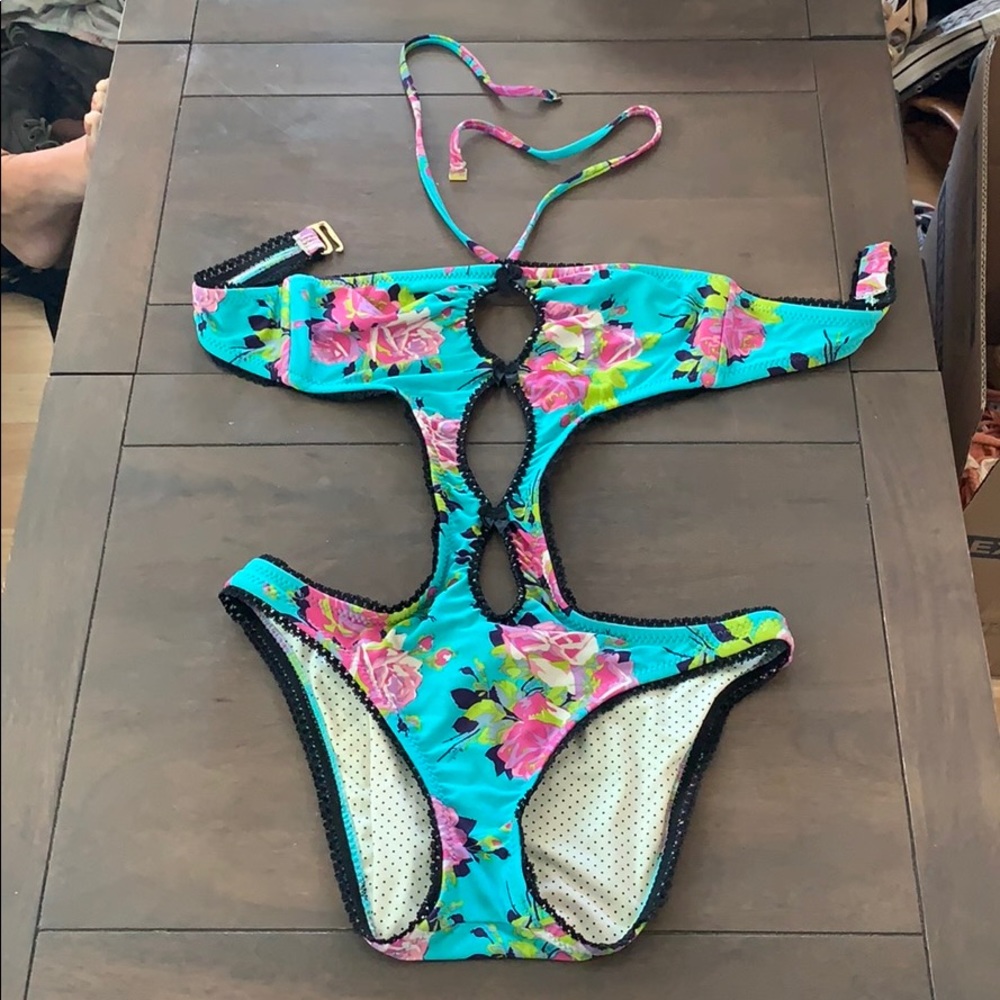 Betsy Johnson small one piece cutout floral